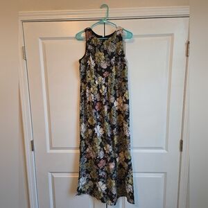 Loft Outlet Black Floral Maxi Dress